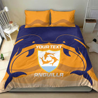 Custom Anguilla Football Bedding Set Dolphins Coat Of Arms Style