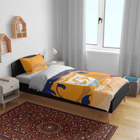 Custom Anguilla Football Bedding Set Dolphins Coat Of Arms Style