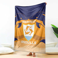 Custom Anguilla Football Blanket Dolphins Coat Of Arms Style