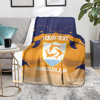 Custom Anguilla Football Blanket Dolphins Coat Of Arms Style