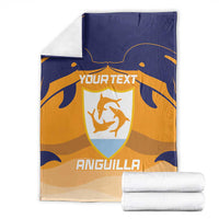 Custom Anguilla Football Blanket Dolphins Coat Of Arms Style