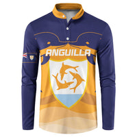 Custom Anguilla Football Button Sweatshirt Dolphins Coat Of Arms Style