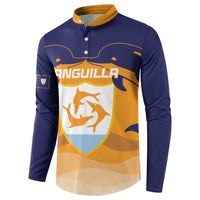Custom Anguilla Football Button Sweatshirt Dolphins Coat Of Arms Style