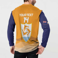 Custom Anguilla Football Button Sweatshirt Dolphins Coat Of Arms Style