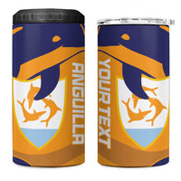 Custom Anguilla Football 4 in 1 Can Cooler Tumbler Dolphins Coat Of Arms Style
