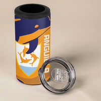Custom Anguilla Football 4 in 1 Can Cooler Tumbler Dolphins Coat Of Arms Style