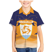 Custom Anguilla Football Family Matching Mermaid Dress and Hawaiian Shirt Dolphins Coat Of Arms Style