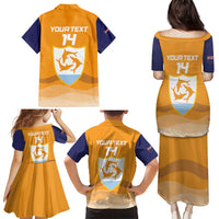 Custom Anguilla Football Family Matching Puletasi and Hawaiian Shirt Dolphins Coat Of Arms Style