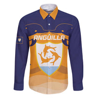 Custom Anguilla Football Family Matching Puletasi and Hawaiian Shirt Dolphins Coat Of Arms Style