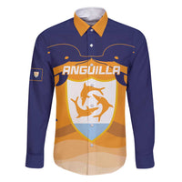 Custom Anguilla Football Family Matching Short Sleeve Bodycon Dress and Hawaiian Shirt Dolphins Coat Of Arms Style