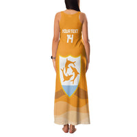 Custom Anguilla Football Family Matching Tank Maxi Dress and Hawaiian Shirt Dolphins Coat Of Arms Style
