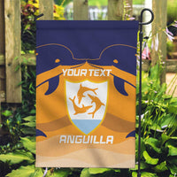 Custom Anguilla Football Garden Flag Dolphins Coat Of Arms Style