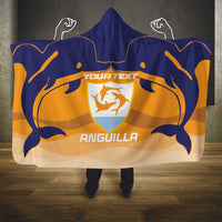 Custom Anguilla Football Hooded Blanket Dolphins Coat Of Arms Style
