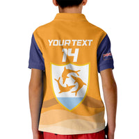 Custom Anguilla Football Kid Polo Shirt Dolphins Coat Of Arms Style