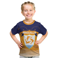 Custom Anguilla Football Kid T Shirt Dolphins Coat Of Arms Style