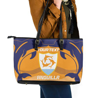 Custom Anguilla Football Leather Tote Bag Dolphins Coat Of Arms Style