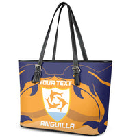 Custom Anguilla Football Leather Tote Bag Dolphins Coat Of Arms Style