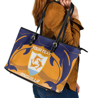 Custom Anguilla Football Leather Tote Bag Dolphins Coat Of Arms Style