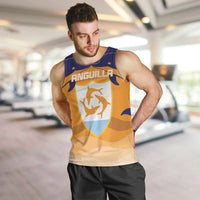 Custom Anguilla Football Men Tank Top Dolphins Coat Of Arms Style