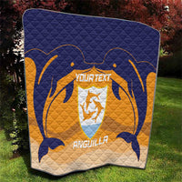 Custom Anguilla Football Quilt Dolphins Coat Of Arms Style