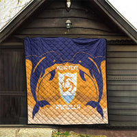 Custom Anguilla Football Quilt Dolphins Coat Of Arms Style