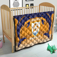 Custom Anguilla Football Quilt Dolphins Coat Of Arms Style