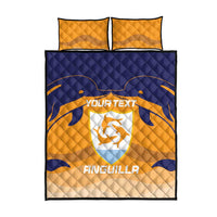 Custom Anguilla Football Quilt Bed Set Dolphins Coat Of Arms Style
