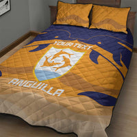 Custom Anguilla Football Quilt Bed Set Dolphins Coat Of Arms Style