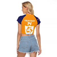 Custom Anguilla Football Raglan Cropped T Shirt Dolphins Coat Of Arms Style