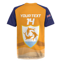 Custom Anguilla Football Rugby Jersey Dolphins Coat Of Arms Style