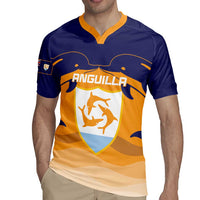 Custom Anguilla Football Rugby Jersey Dolphins Coat Of Arms Style