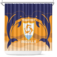 Custom Anguilla Football Shower Curtain Dolphins Coat Of Arms Style