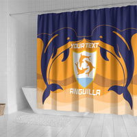 Custom Anguilla Football Shower Curtain Dolphins Coat Of Arms Style