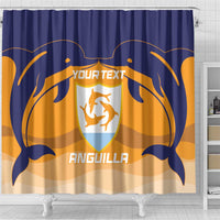 Custom Anguilla Football Shower Curtain Dolphins Coat Of Arms Style