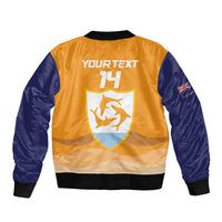 Custom Anguilla Football Sleeve Zip Bomber Jacket Dolphins Coat Of Arms Style