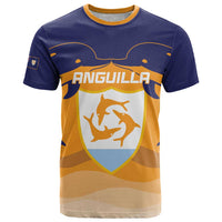 Custom Anguilla Football T Shirt Dolphins Coat Of Arms Style