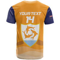 Custom Anguilla Football T Shirt Dolphins Coat Of Arms Style