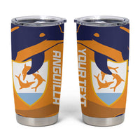 Custom Anguilla Football Tumbler Cup Dolphins Coat Of Arms Style
