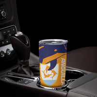 Custom Anguilla Football Tumbler Cup Dolphins Coat Of Arms Style