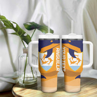Custom Anguilla Football Tumbler With Handle Dolphins Coat Of Arms Style