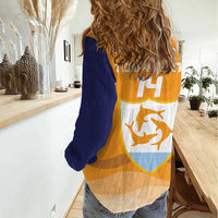 Custom Anguilla Football Women Casual Shirt Dolphins Coat Of Arms Style
