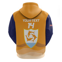 Custom Anguilla Football Zip Hoodie Dolphins Coat Of Arms Style