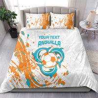 Custom Anguilla Football Bedding Set Go Champions Grunge Style