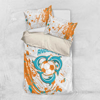 Custom Anguilla Football Bedding Set Go Champions Grunge Style