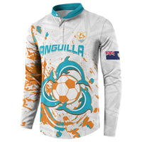 Custom Anguilla Football Button Sweatshirt Go Champions Grunge Style