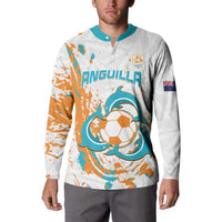 Custom Anguilla Football Button Sweatshirt Go Champions Grunge Style