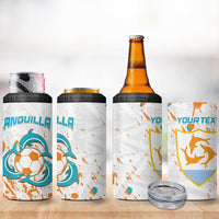 Custom Anguilla Football 4 in 1 Can Cooler Tumbler Go Champions Grunge Style