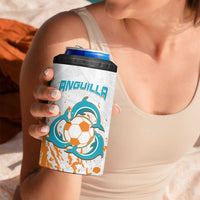 Custom Anguilla Football 4 in 1 Can Cooler Tumbler Go Champions Grunge Style