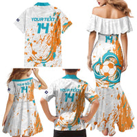 Custom Anguilla Football Family Matching Mermaid Dress and Hawaiian Shirt Go Champions Grunge Style