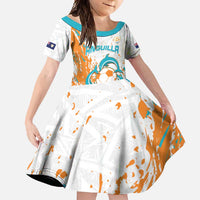 Custom Anguilla Football Family Matching Off Shoulder Maxi Dress and Hawaiian Shirt Go Champions Grunge Style